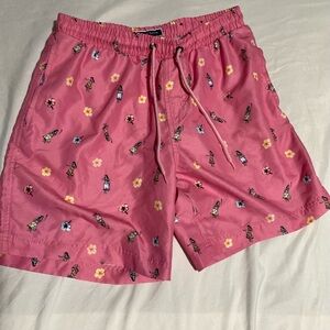 Club Room Pink Floral Swim Trunks